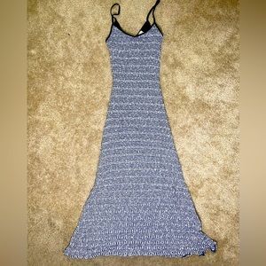 Vintage. Long black and white knit dress.